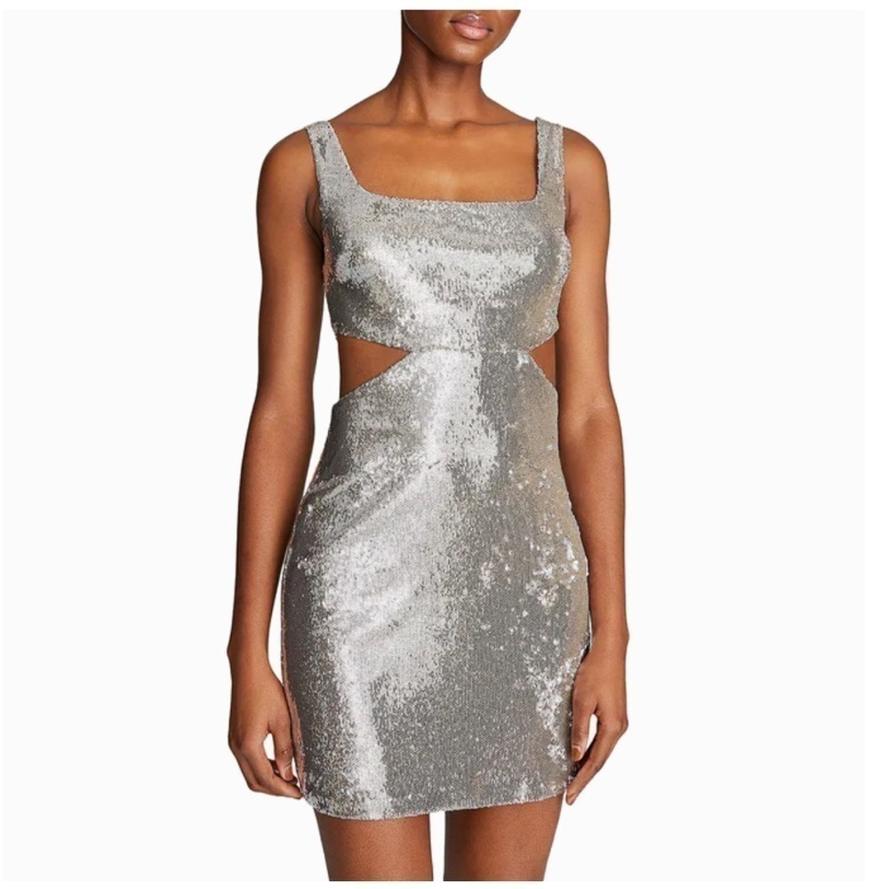 HALSTON Giuliana Sequin Cutout Dress